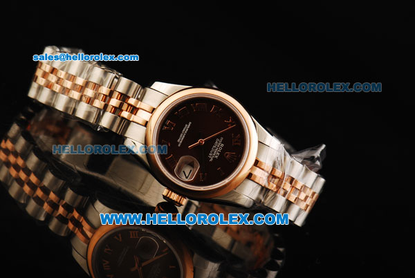 Rolex Datejust Oyster Perpetual Automatic Movement Steel Case with Rose Gold Bezel and Two Tone Strap-Lady Model - Click Image to Close